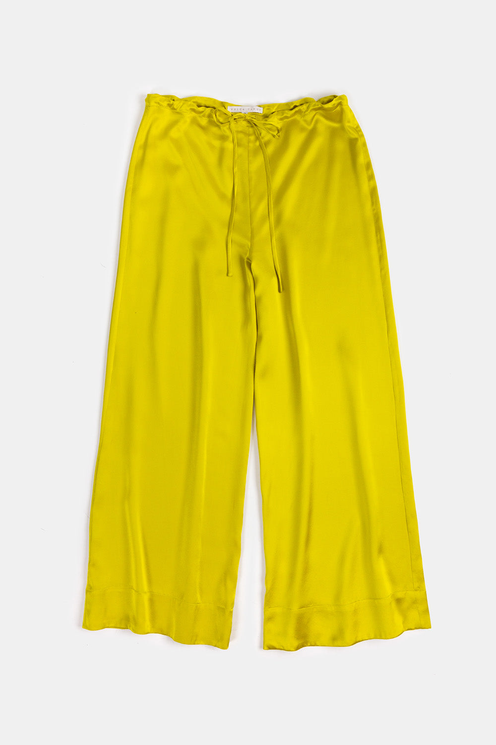 Jules Silk Charmeuse Pant in Chartreuse