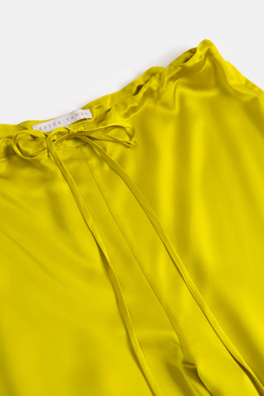 Jules Silk Charmeuse Pant in Chartreuse