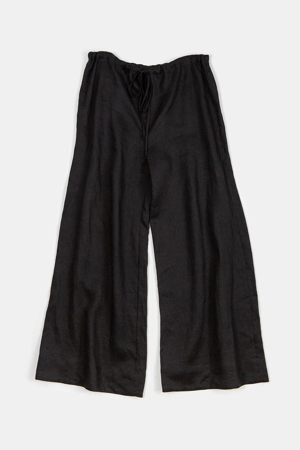 Jules Handkerchief Linen Pants In Black