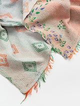 Vintage Kantha Quilt in Diamond