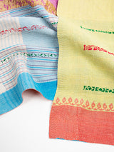 Vintage Kantha Quilt in Lemon