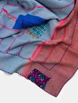 Vintage Kantha Quilt in Pink/Blue Patchwork
