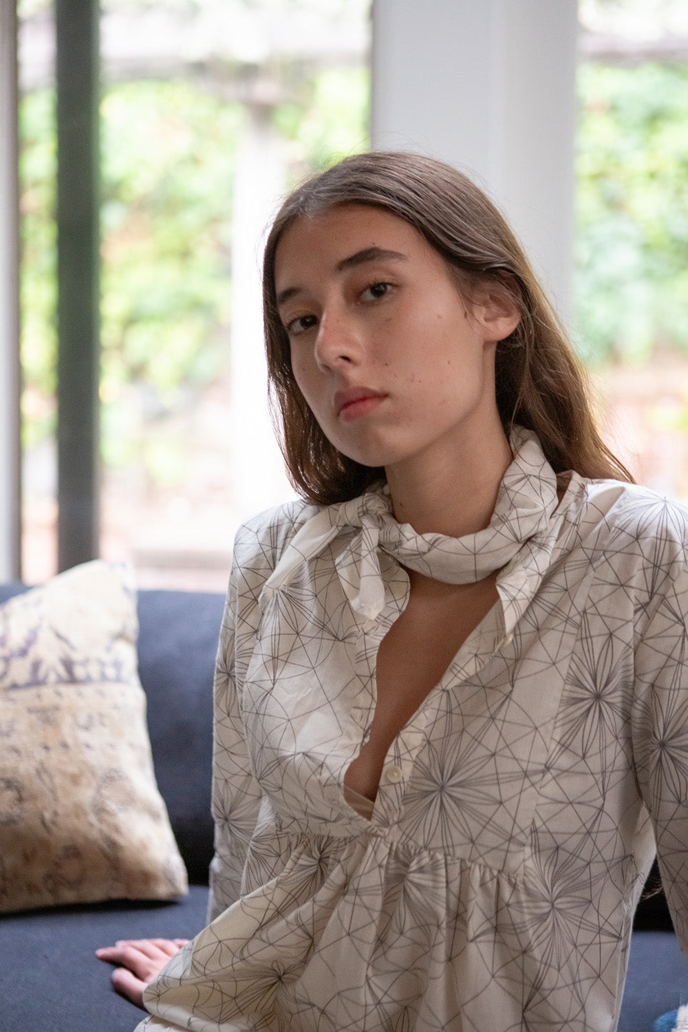 Cotton Kerchief In Lena Wolff 'Drawn Star'