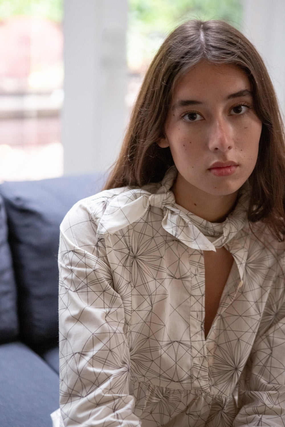 Cotton Kerchief In Lena Wolff 'Drawn Star'