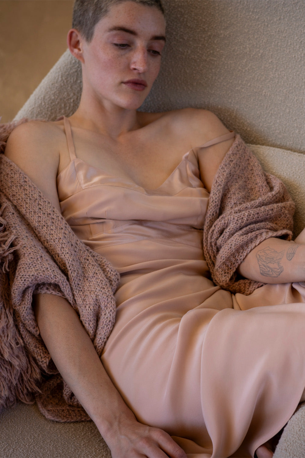Alpaca Kimono Cardigan in Cameo