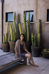 Cotton Kimono Cardigan in Doe
