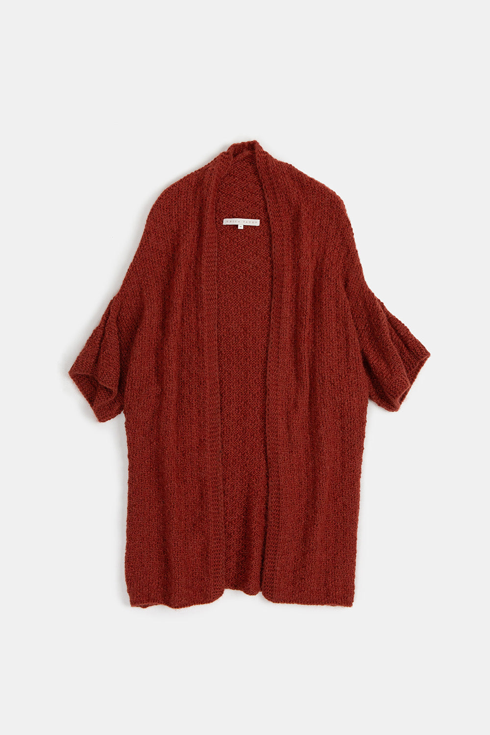 Alpaca Wool Kimono Cardigan in Goji