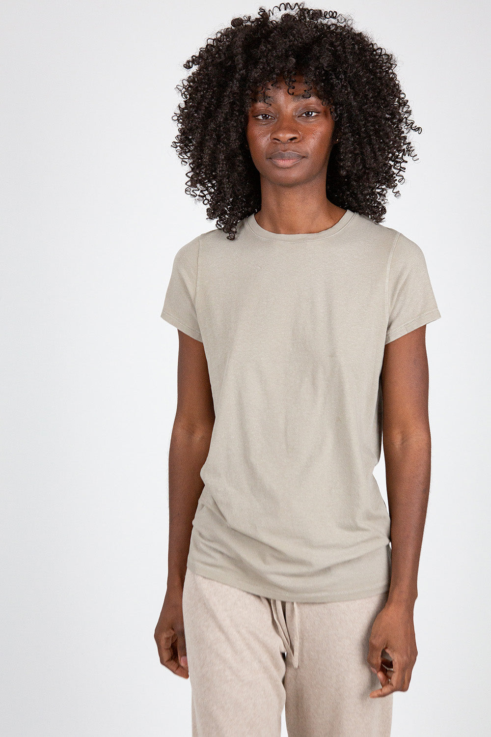 Lauren Manoogian Bias Baby Tee in Washed Clay - Main Image