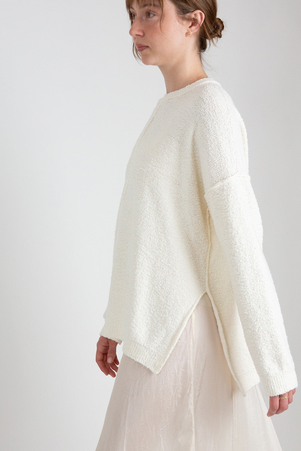 Lauren Manoogian Boucle Crewneck in White