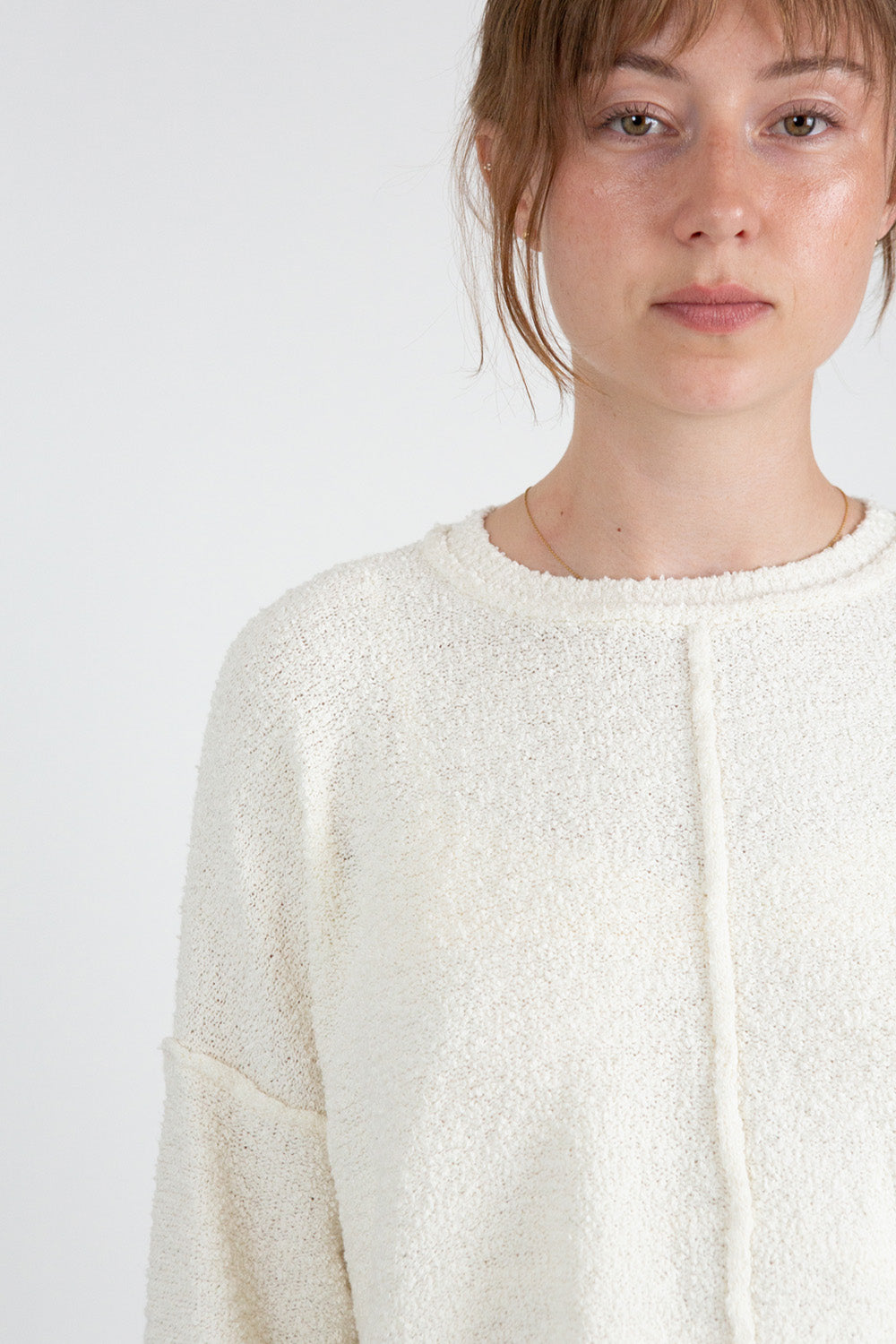 Lauren Manoogian Boucle Crewneck in White
