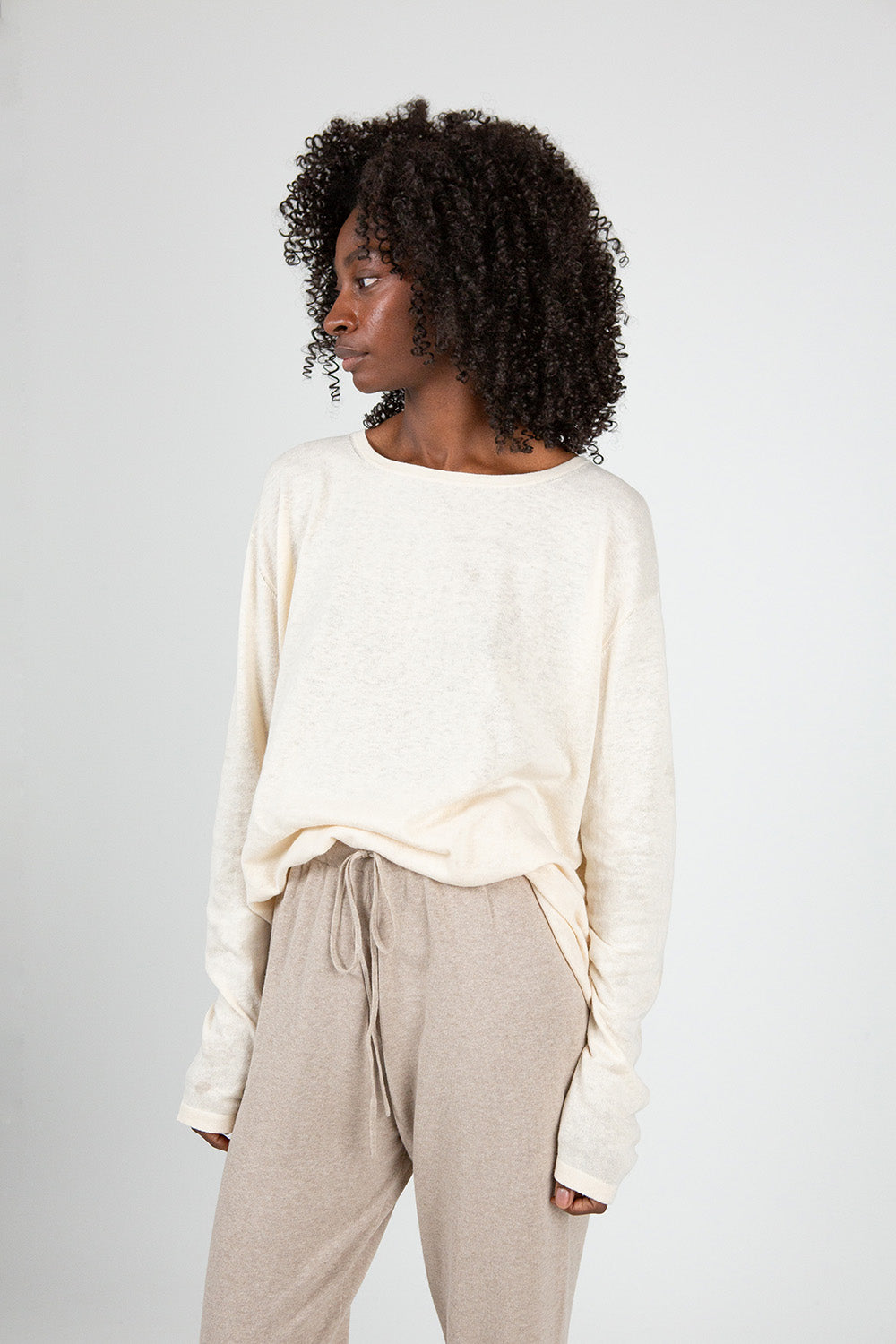 Lauren Manoogian  Long Sleeve Boatneck in Ivory