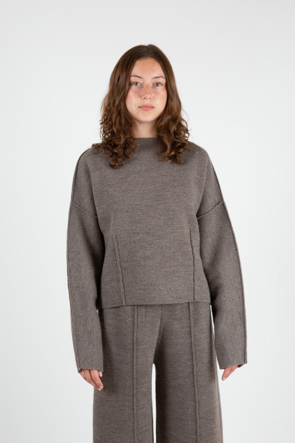 Lauren Manoogian Double Knit Boatneck in Cinder