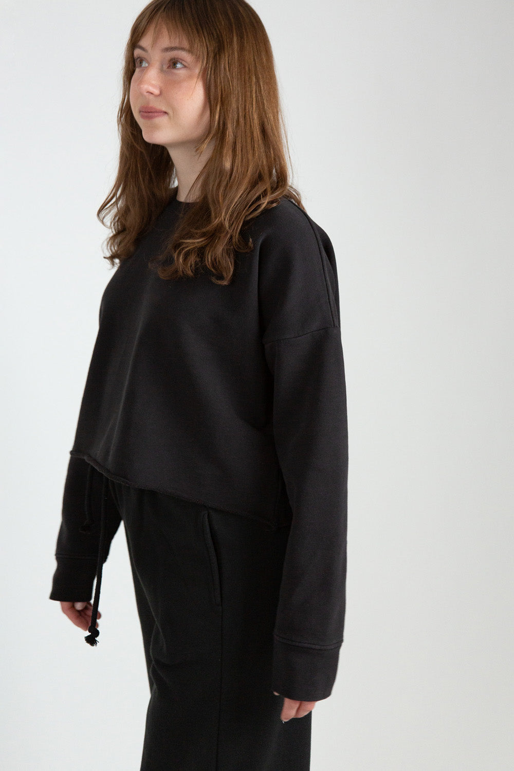 Lauren Manoogian Fleece Crewneck in Black