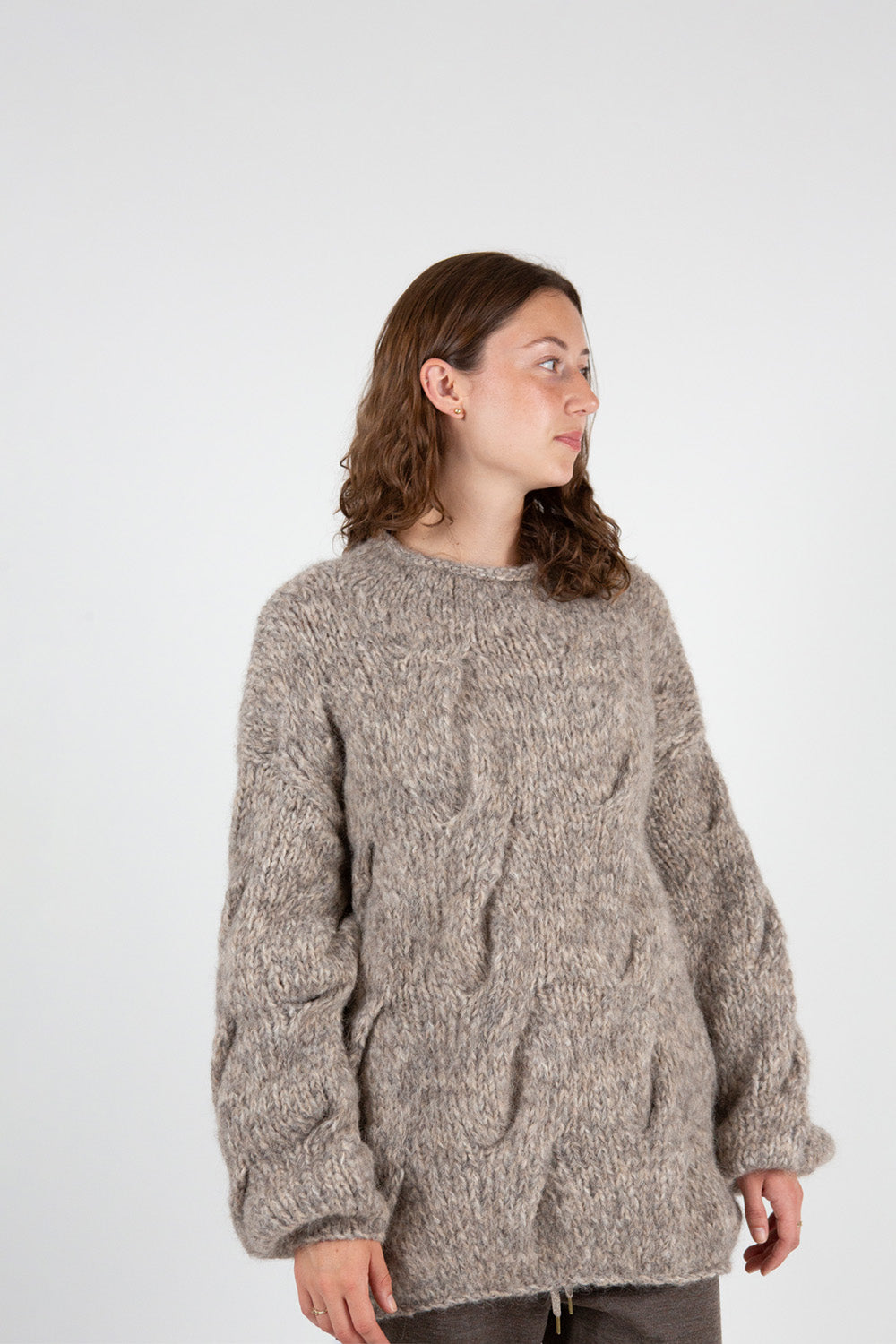 Lauren Manoogian Handknit Cable Rollneck in Marl