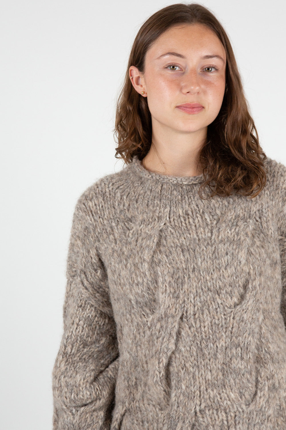 Lauren Manoogian Handknit Cable Rollneck in Marl