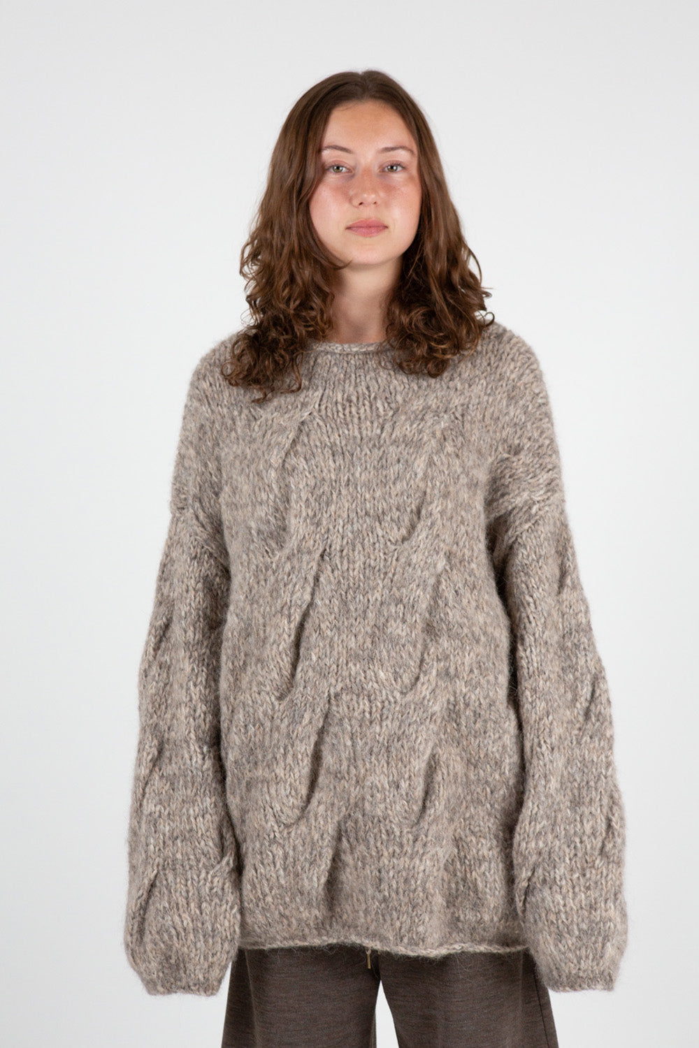 Lauren Manoogian Handknit Cable Rollneck in Marl