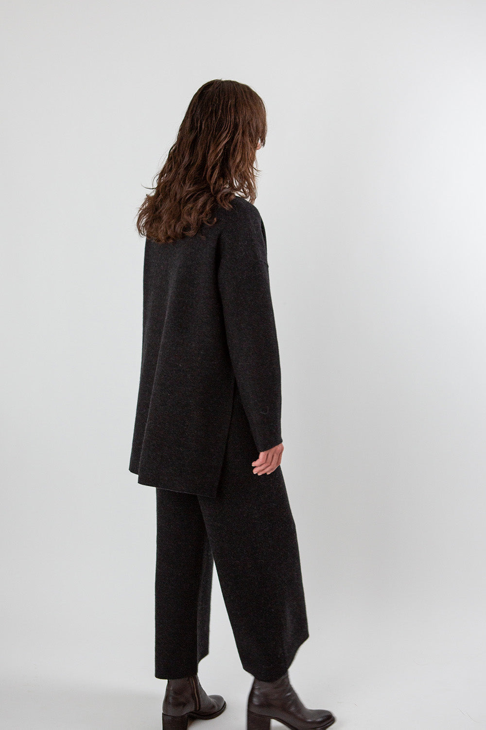Lauren Manoogian Double Knit Pants In Black Melange