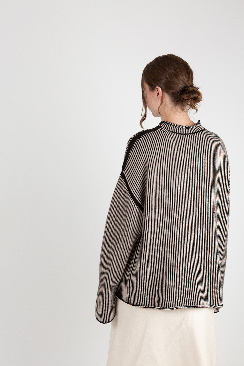 Lauren Manoogian Linea Rollneck in Black Melange/Sisal