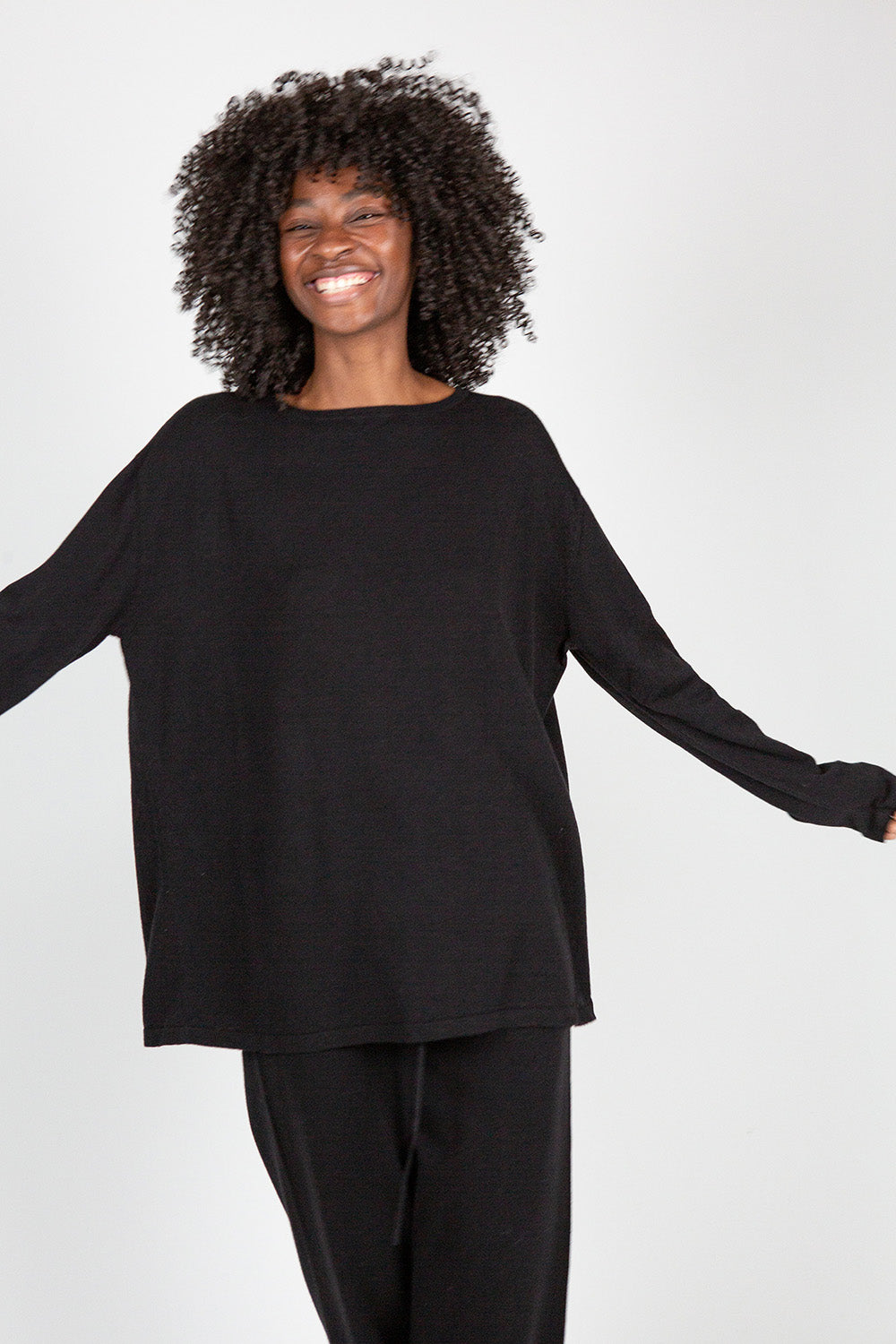 Lauren Manoogian  Long Sleeve Boatneck in Black
