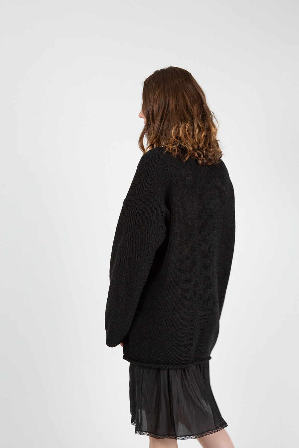 Lauren Manoogian Open Cardigan in Black Melange