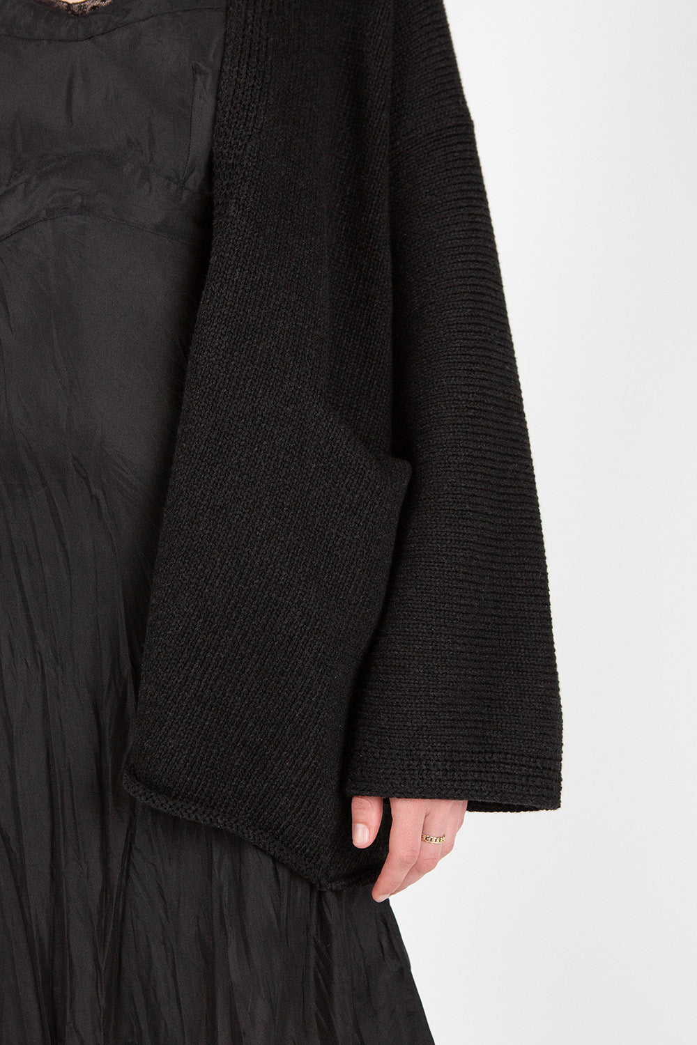 Lauren Manoogian Open Cardigan in Black Melange