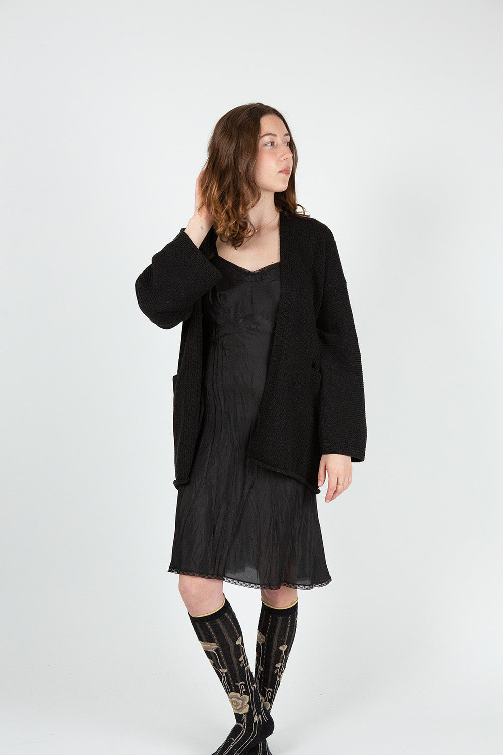 Lauren Manoogian Open Cardigan in Black Melange