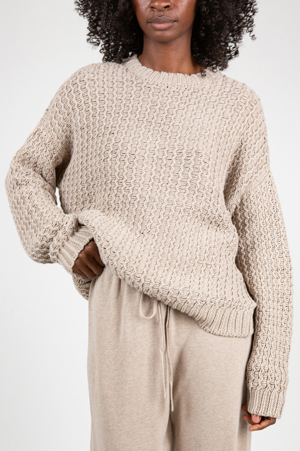 【新品】LAUREN MANOOGIAN リネン混ニット38 キナリ色 Lauren Manoogian Rack Crewneck in Sisal