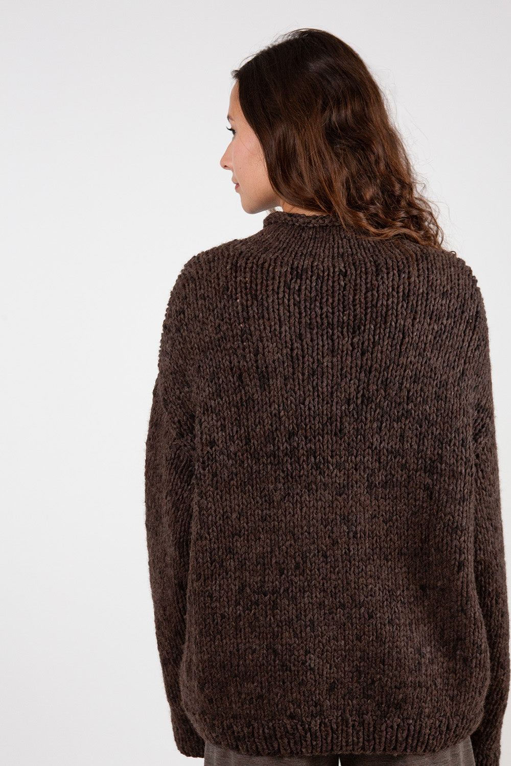 Lauren Manoogian Handknit Paint Rollneck in Black Paint