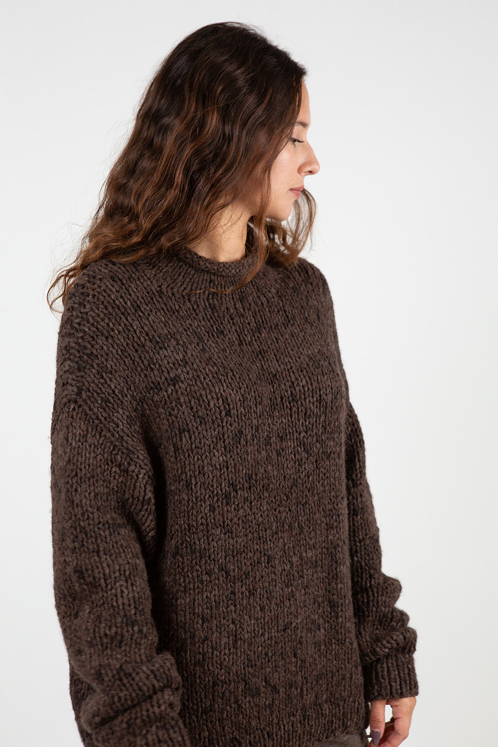 Lauren Manoogian Handknit Paint Rollneck in Black Paint