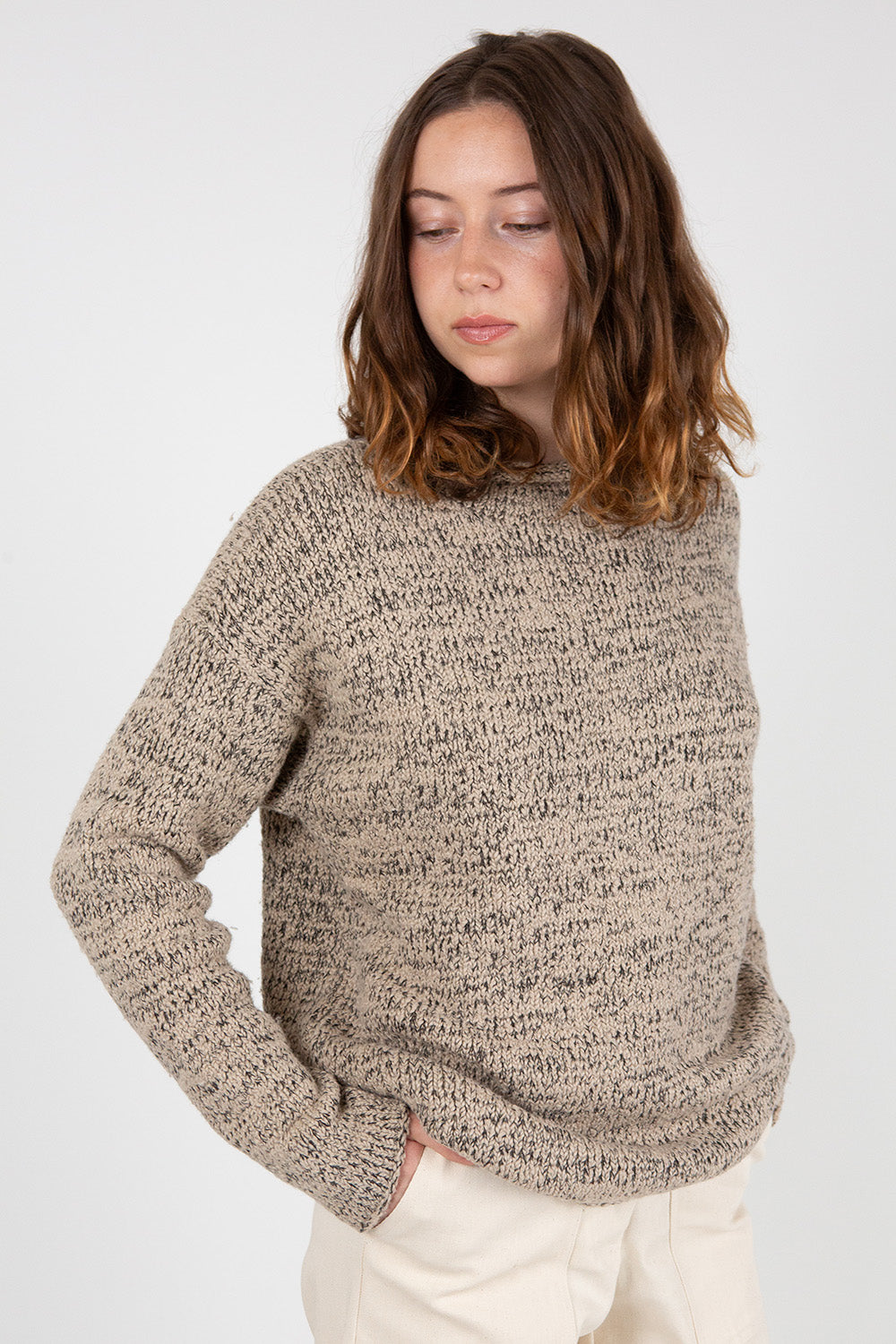 Lauren Manoogian Marl Rollneck Sweater in Sisal Marl