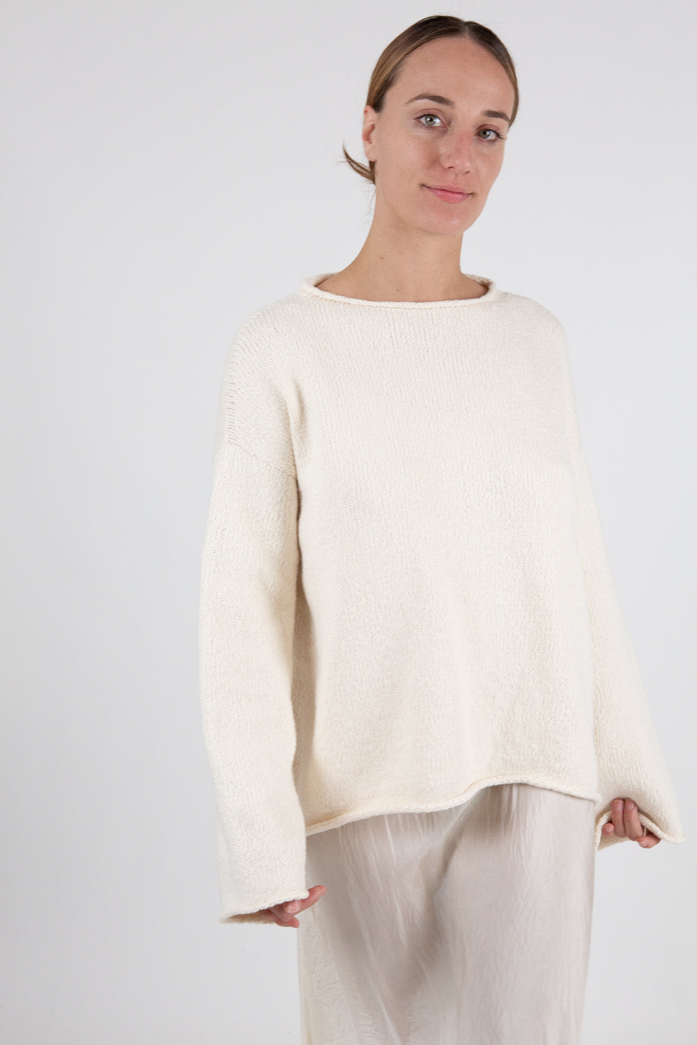 Lauren Manoogian Roving Rollneck In Raw White
