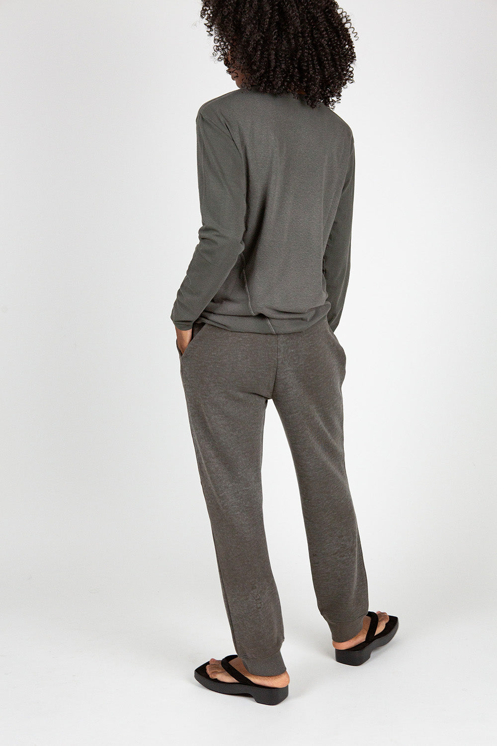 Lauren Manoogian Terry Pants in Washed Black
