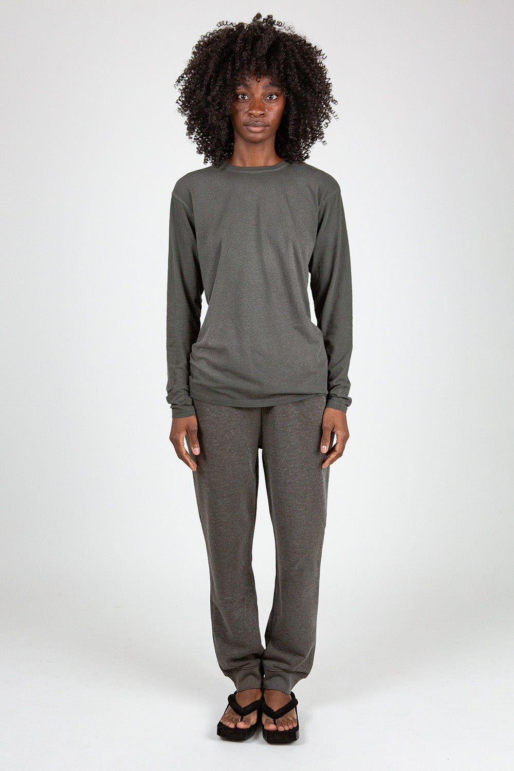 Lauren Manoogian Terry Pants in Washed Black