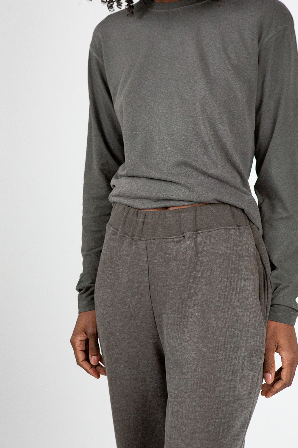 Lauren Manoogian Terry Pants in Washed Black