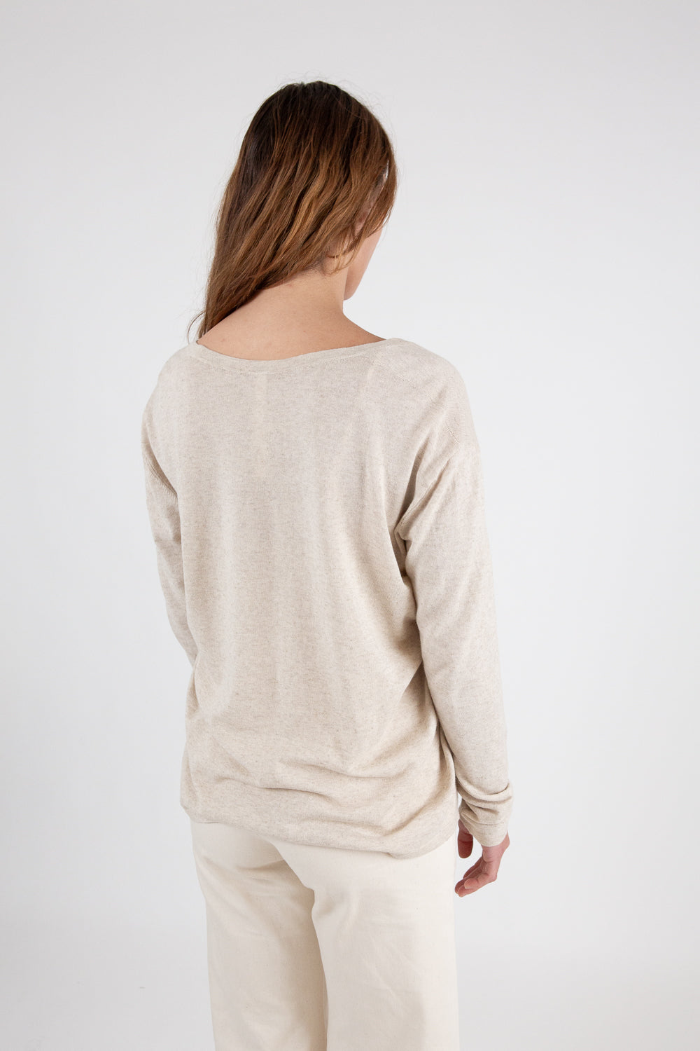 Lauren Manoogian Long Sleeve U Neck In Flax