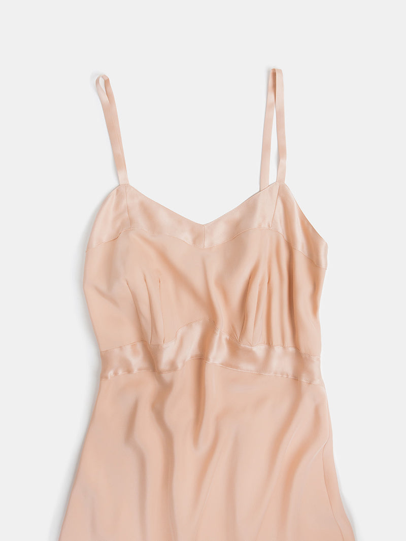 Long Lola Sueded Silk Charmeuse Dress In Cameo