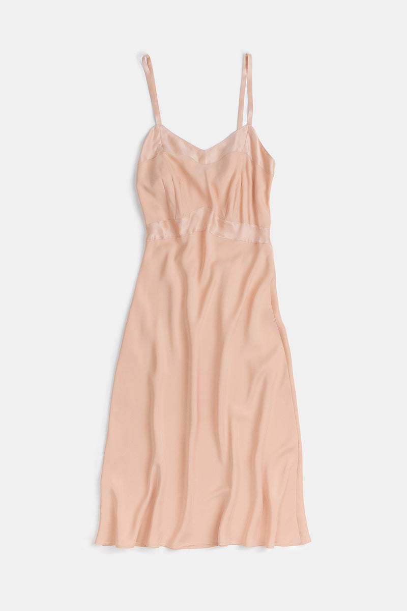 Long Lola Sueded Silk Charmeuse Dress In Cameo