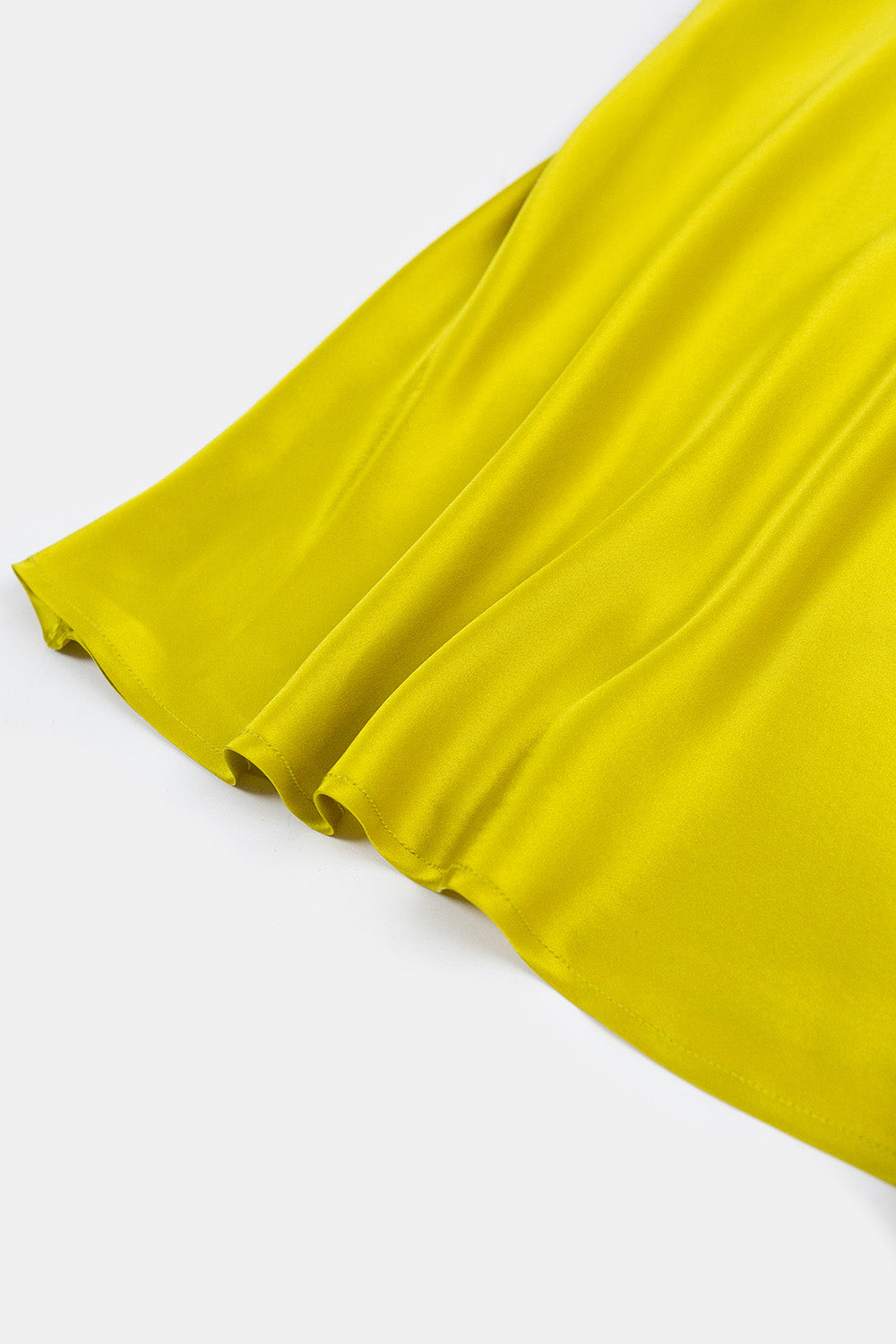 Long Lola Silk Charmeuse Dress In Chartreuse