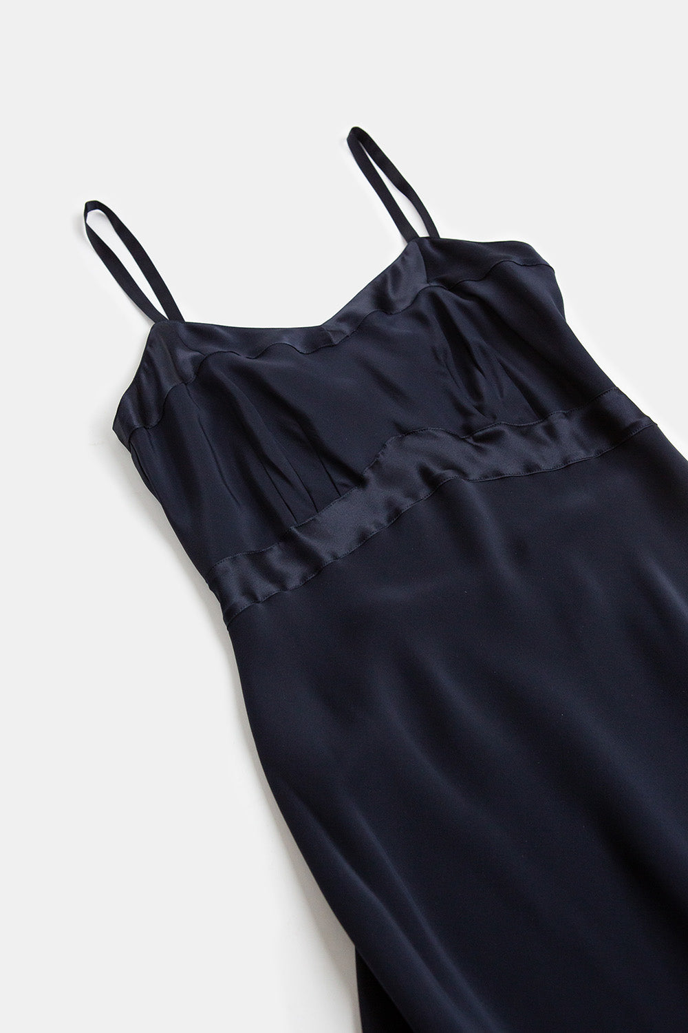 Long Lola Silk Charmeuse Dress In Midnight