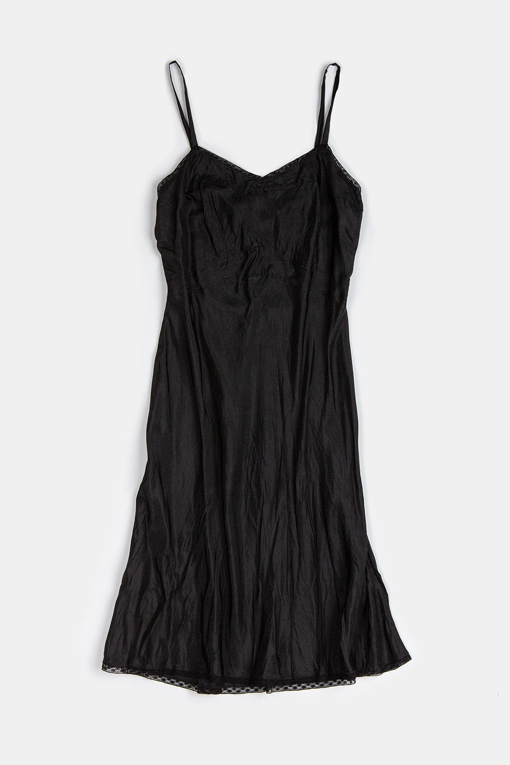 Lola Silk Slip Dress in Black