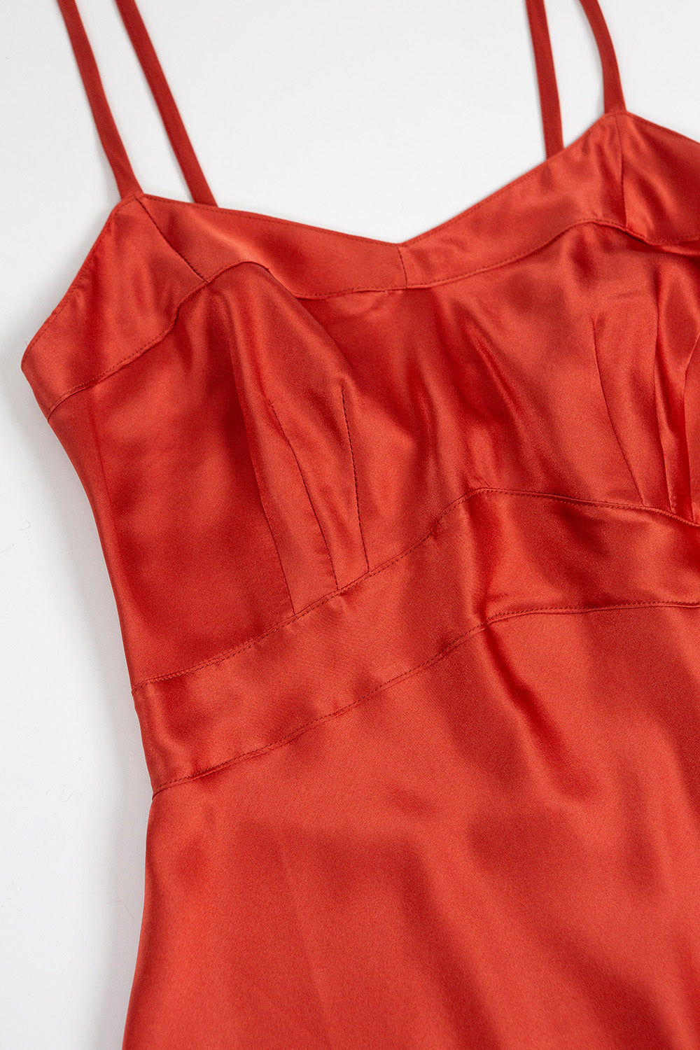 Long Lola Silk Charmeuse Dress in Rooibos