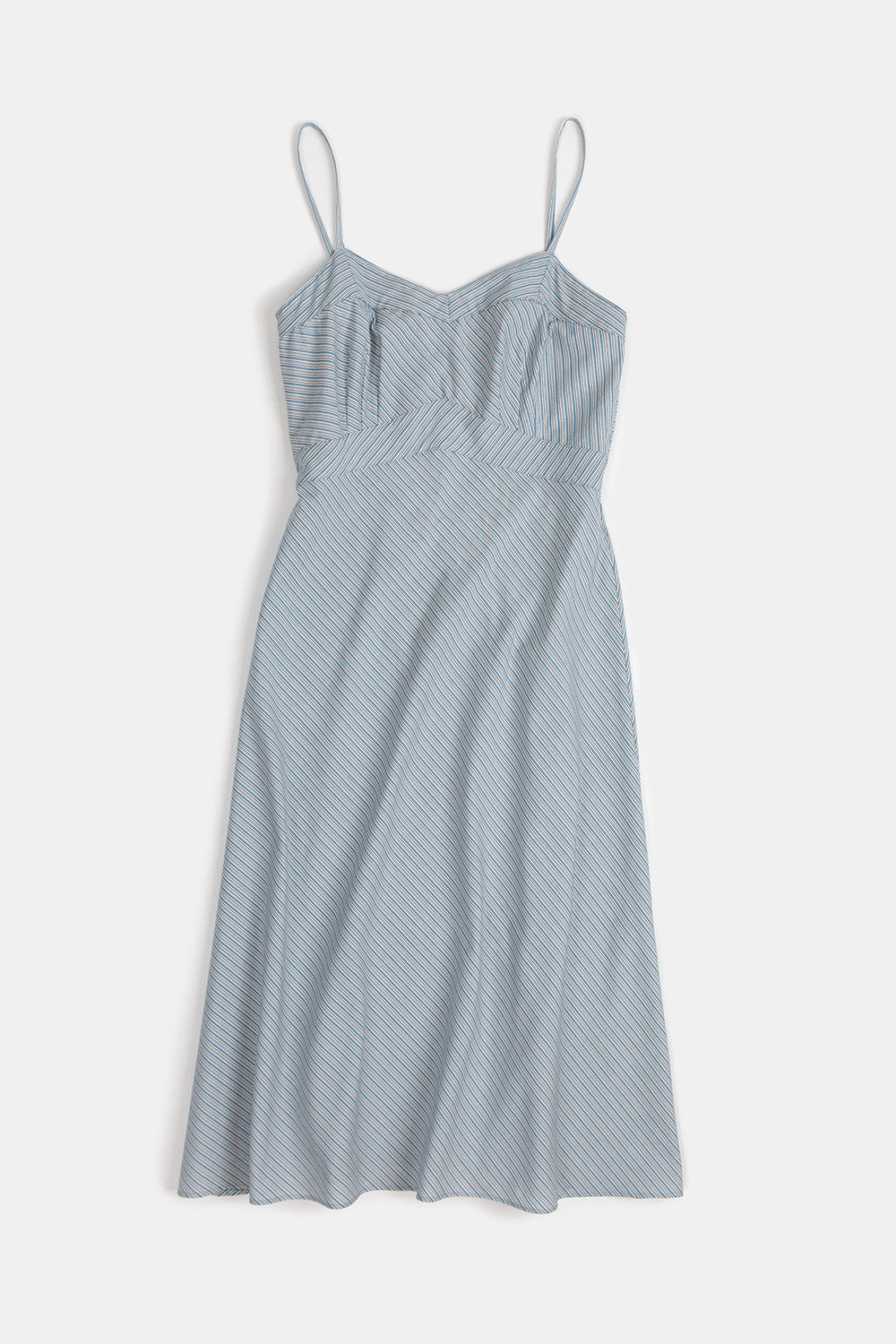 Long Lola Cotton Dress In Sea Stripe
