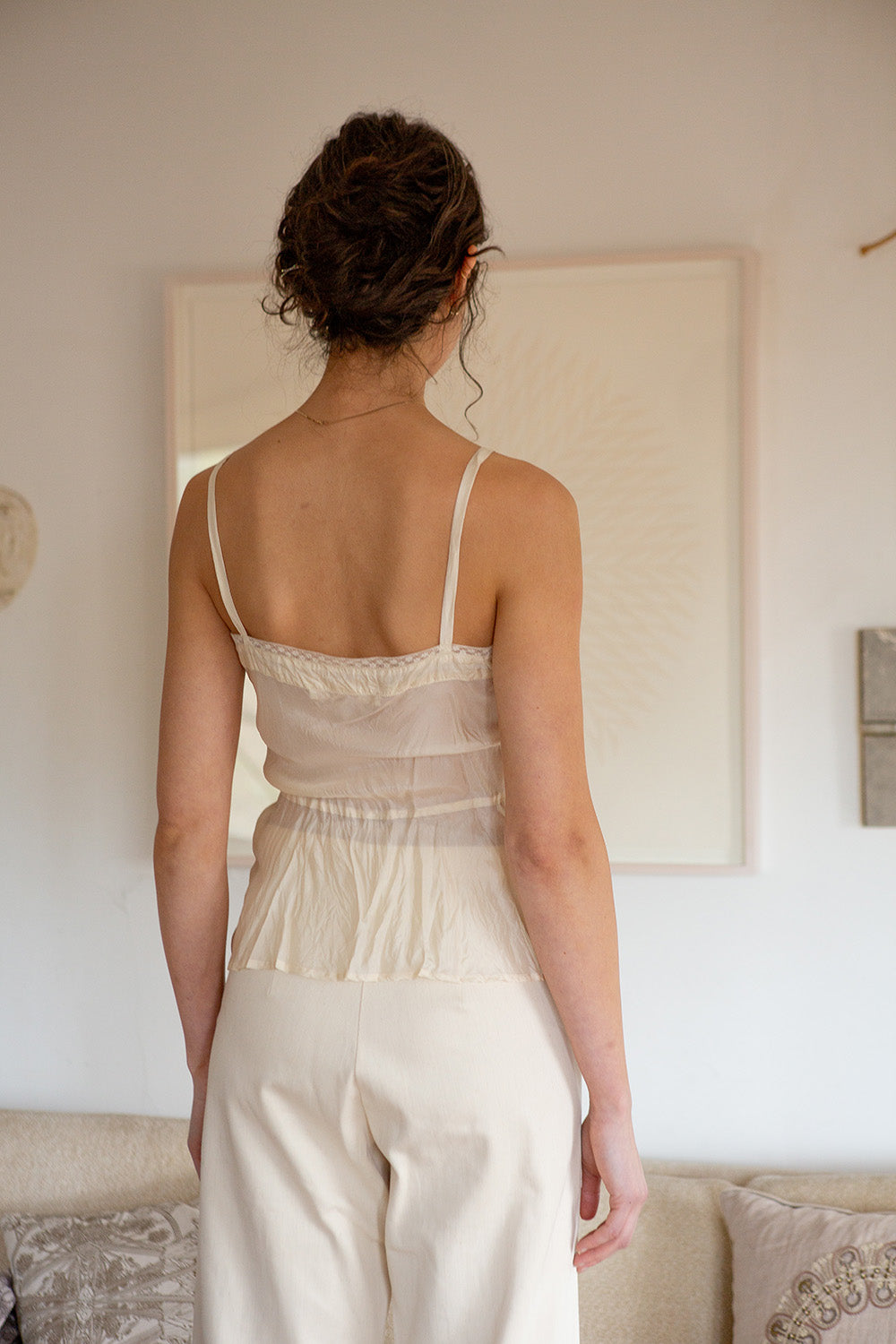 louren satin tie camisole クリーム Luxury Silk Camisole with Lace | Julianna Rae