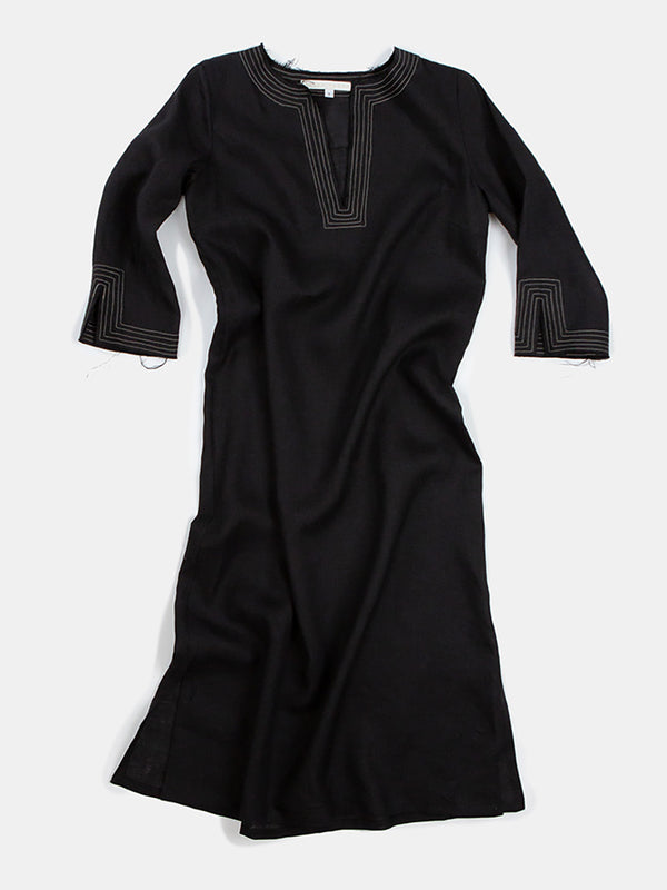Maeve Handkerchief Linen Dress In Black