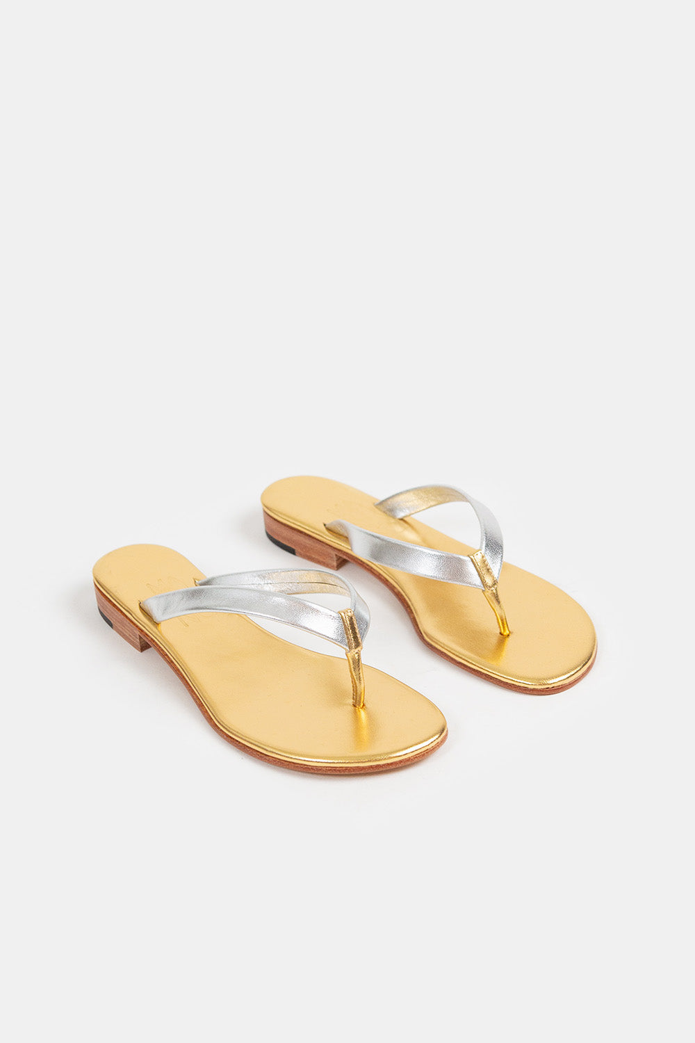 Martiniano Flip Flop in Silver and Gold