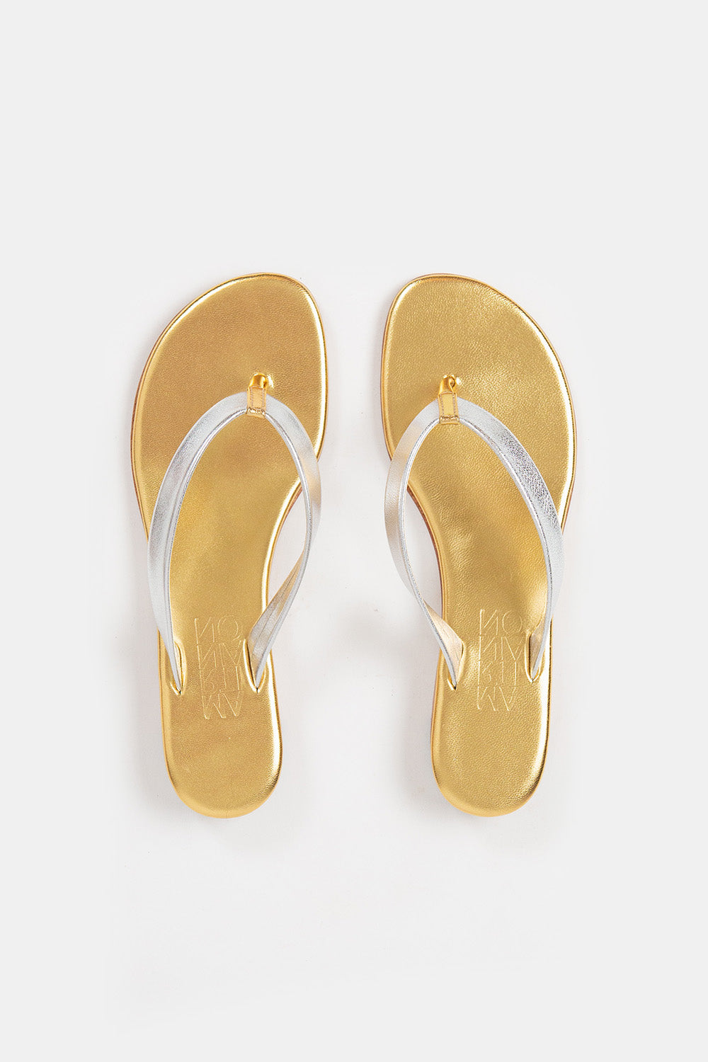 Martiniano Flip Flop in Silver and Gold