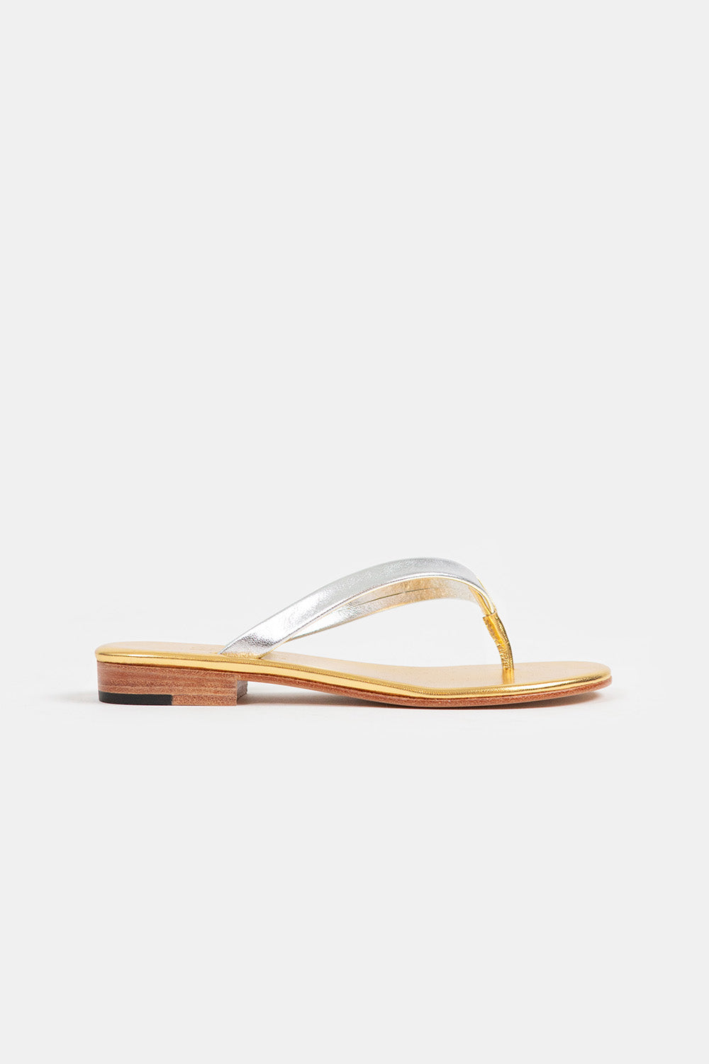 Martiniano Flip Flop in Silver and Gold