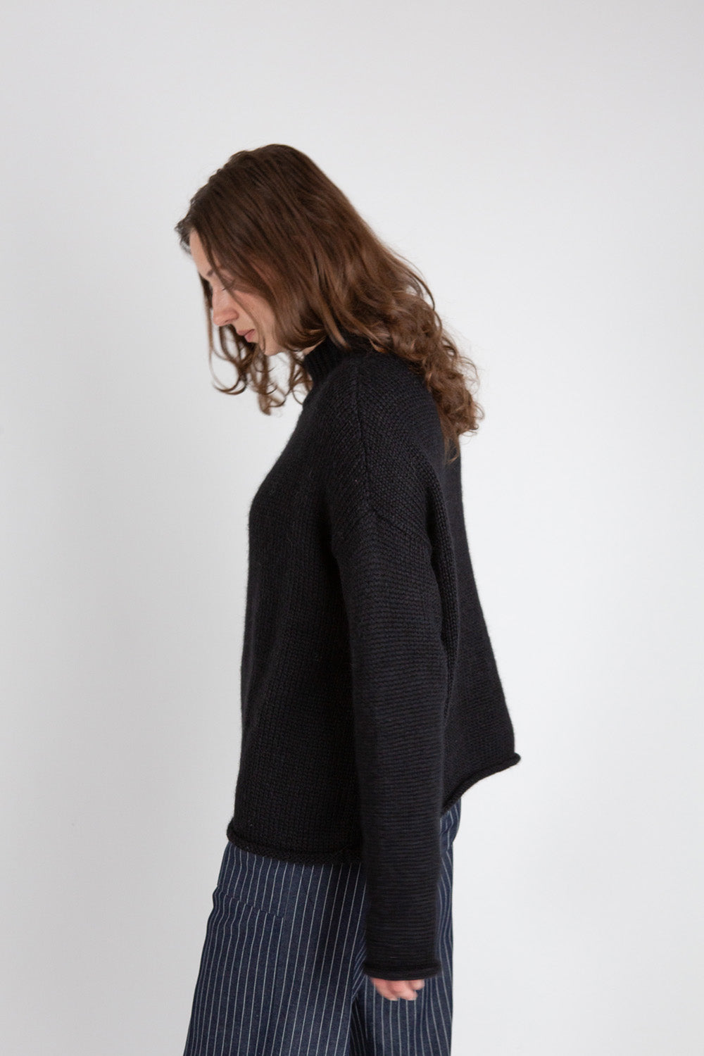 Matilda Alpaca Wool Turtleneck in Black