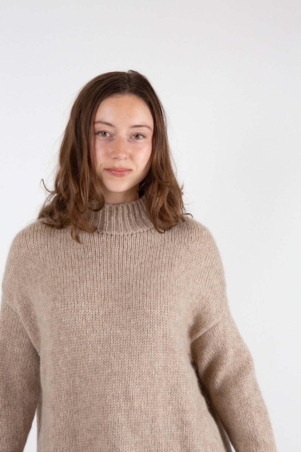 Matilda Alpaca Wool Turtleneck in Fawn