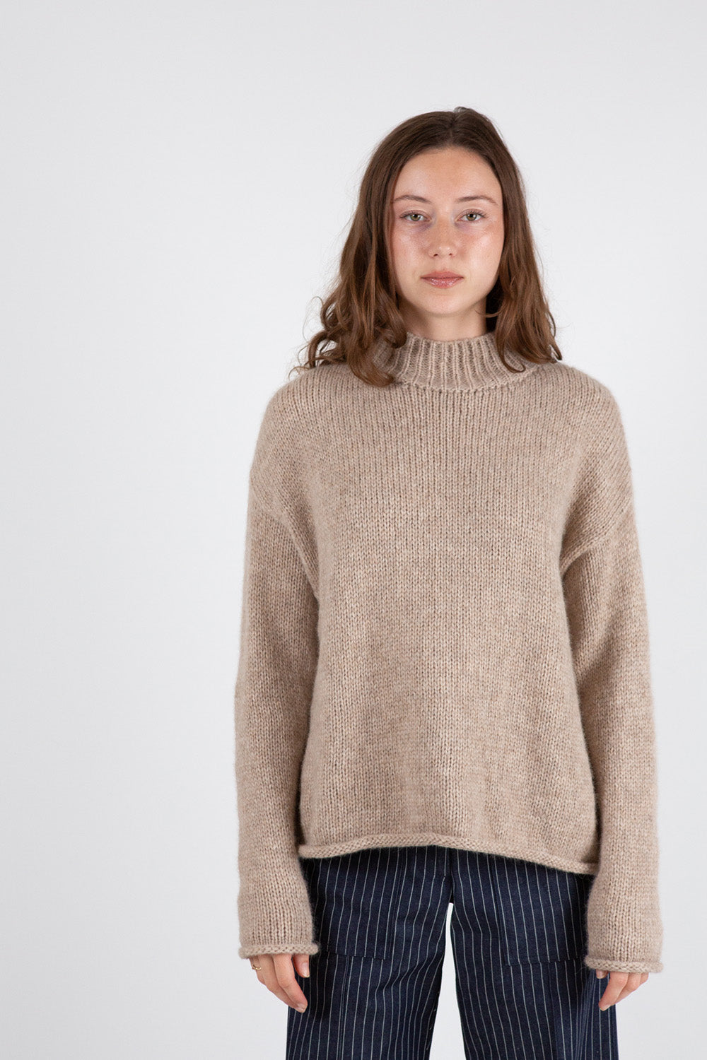 Matilda Alpaca Wool Turtleneck in Fawn